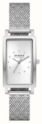 Skagen Quadrante rettangolare argentato hagen (22 mm) da donna/bracciale a maglie in acciaio SKW3115