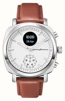 Pininfarina by Globics Smartwatch ibrido Senso (44 mm) argento chiaro di luna / pelle italiana PMH01A-01