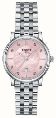 Tissot Carson premium lady (30 mm) quadrante in madreperla rosa/bracciale in acciaio inossidabile T1222101115900