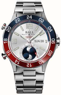 Ball Watch Company Roadmaster marine gmt fasi lunari (42 mm) quadrante argentato/bracciale in titanio e acciaio inossidabile DG3220A-S1CJ-SL