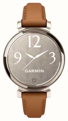 Garmin Smartwatch fitness e stile di vita Lily 2 edizione classica (35,4 mm) oro crema con cinturino in pelle marrone chiaro 010-02839-02