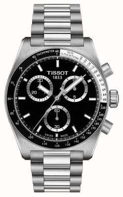 Tissot Cronografo al quarzo Pr516 (40 mm) quadrante nero/bracciale in acciaio inossidabile T1494171105100
