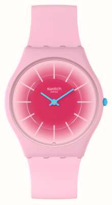 Swatch Quadrante rosa brillantemente rosa (34 mm) / cinturino in silicone rosa SS08P110