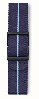 Elliot Brown Fettuccia blu scuro da 22 mm con cinturino di lunghezza standard a strisce blu STR-N12