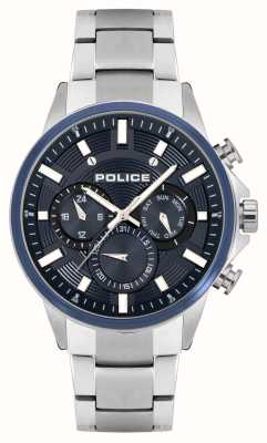 Police Cronografo al quarzo Kismet (47 mm) quadrante blu/bracciale in acciaio inossidabile PEWJK2195140