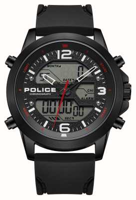 Police Cronografo ibrido Rig (47 mm) quadrante nero/cinturino in silicone nero PEWJP2194701