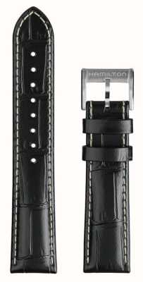 Hamilton Straps Solo cinturino in pelle nera "murph" da 20 mm color kaki H690.000.143