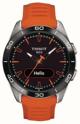 Tissot T-Touch Connect Sport (43,75 mm) quadrante ibrido nero/cinturino in silicone arancione T1534204705102