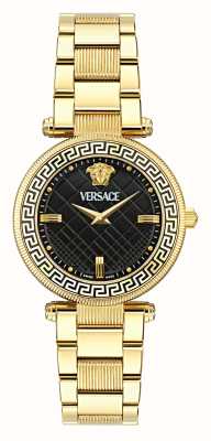 Versace Reve (35 mm) quadrante nero/bracciale in acciaio inossidabile color oro VE8B00624