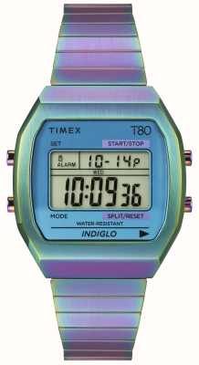 Timex quadrante digitale blu "timex 80" digitale (36 mm) / bracciale espandibile iridescente TW2W57100