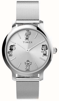 Timex Transcend Peanuts Sketch (31 mm) quadrante argentato/bracciale a maglie in acciaio inossidabile TW2W46000