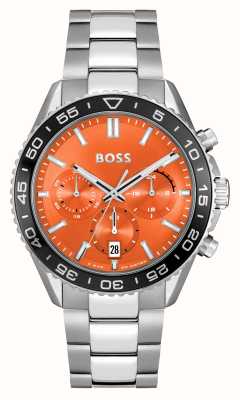 BOSS Quadrante cronografo arancione da uomo (43 mm) / bracciale in acciaio inossidabile 1514162