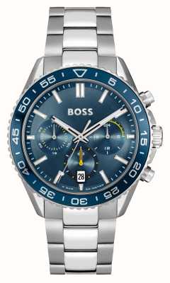 BOSS Quadrante cronografo blu da uomo (43 mm) / bracciale in acciaio inossidabile 1514143