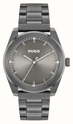 HUGO Quadrante grigio #bright (42 mm) da uomo / bracciale in acciaio inossidabile grigio 1530355