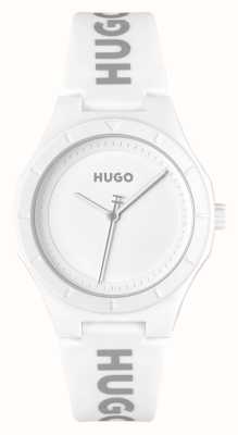HUGO Quadrante bianco #lit (36mm) da donna / cinturino in silicone bianco 1540165