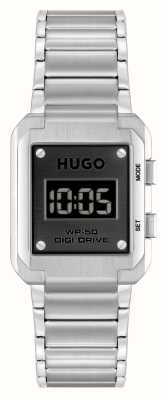 HUGO Quadrante digitale nero #thrive (30 mm) da uomo / bracciale in acciaio inossidabile 1530356
