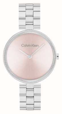 Calvin Klein Quadrante rosa brillante (32 mm) da donna/bracciale in acciaio inossidabile 25100015