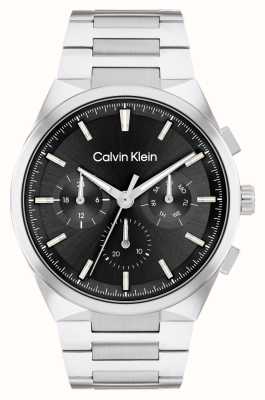 Calvin Klein Distintivo da uomo (44 mm) quadrante nero/bracciale in acciaio inossidabile 25200459
