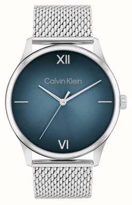 Calvin Klein Quadrante blu ascend (43 mm) da uomo/bracciale a maglie in acciaio inossidabile 25200450