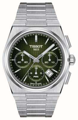 Tissot Cronografo automatico PRX da uomo (42 mm) quadrante verde/bracciale in acciaio inossidabile T1374271109100