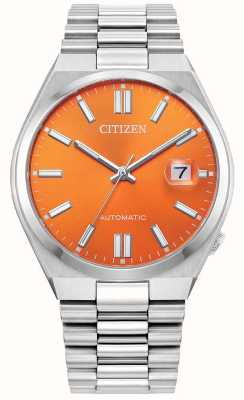 Citizen Tsuyosa automatico (40 mm) quadrante arancione sunray/bracciale in acciaio inossidabile NJ0151-53Z