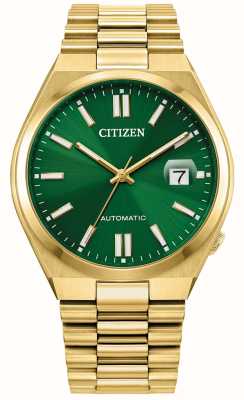 Citizen Tsuyosa automatico/quadrante verde soleil/bracciale in acciaio inossidabile tonalità oro NJ0152-51X