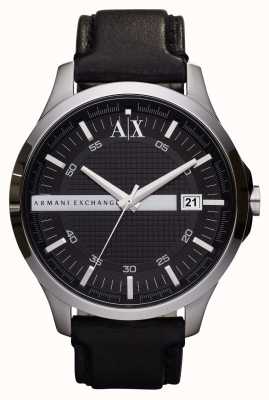 Armani Exchange maschile | quadrante nero | orologio con cinturino in pelle nera AX2101