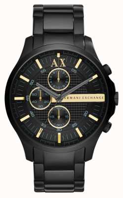 Armani Exchange maschile | quadrante cronografo nero | bracciale in pvd nero AX2164