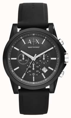 Armani Exchange Quadrante cronografo da uomo nero | cinturino in silicone nero AX1326