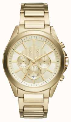 Armani Exchange maschile | quadrante cronografo dorato | braccialetto color oro AX2602