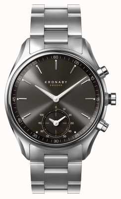 Kronaby Smartwatch ibrido Sekel (43 mm) quadrante nero / bracciale in acciaio inossidabile a 3 maglie S0720/1