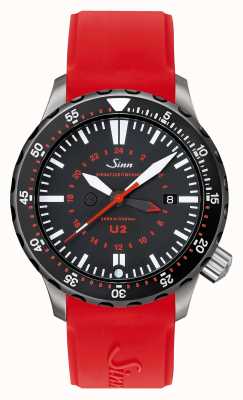 Sinn U2 sdr u-boat steel mission timer diver silicone rosso 1020.040