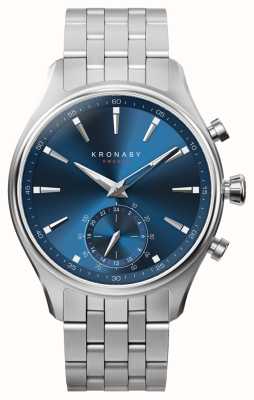 Kronaby Smartwatch ibrido Sekel (41 mm) quadrante blu / bracciale in acciaio inossidabile a 5 maglie S3119/1