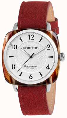 Briston Clubmaster chic cinturino rosso quadrante bianco 18536.SA.BE.2G.LNR