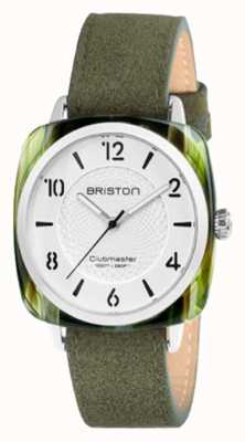 Briston Clubmaster chic quadrante bianco cinturino verde 18536.SA.GE.2G.LNGA