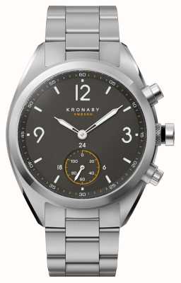 Kronaby Smartwatch ibrido Apex (41 mm) quadrante nero / bracciale in acciaio inossidabile a 3 maglie (a1000-3113) S3113/1