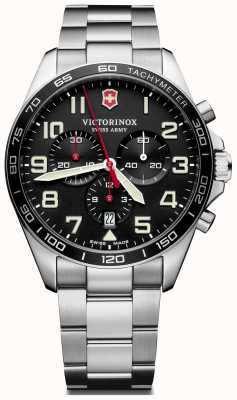Victorinox Swiss Army | forza di campo | cronografo | bracciale in acciaio inossidabile | quadrante nero | 241855