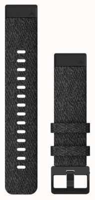 Garmin Solo cinturino per orologio Quickfit 20, nylon nero melange con hardware nero 010-12875-00