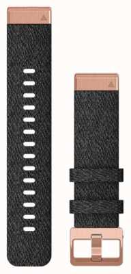 Garmin Solo cinturino Quickfit 20, nylon nero melange con inserti in oro rosa 010-12874-00