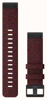 Garmin Solo cinturino dell'orologio Quickfit 22, nylon rosso melange 010-12863-06