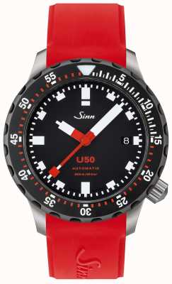 Sinn U50 sdr | cinturino in caucciù rosso | quadrante nero 1050.040