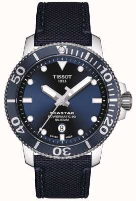 Tissot Seastar 1000 powermatic | cinturino in tessuto blu | quadrante blu T1204071704101