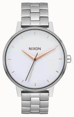 Nixon Kensington | argento / bianco / oro rosa | bracciale in acciaio inossidabile | quadrante bianco A099-3029-00