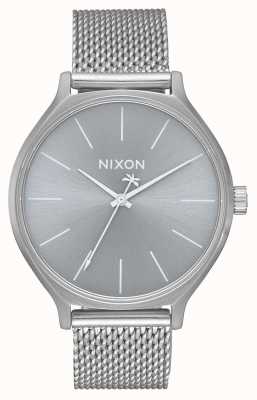 Nixon Clique milanese | tutto argento | bracciale in maglia di acciaio inossidabile | quadrante argentato A1289-1920-00