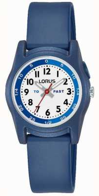Insegnante del tempo per bambini Lorus con orologio con cinturino in silicone blu R2355NX9