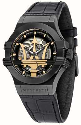 Maserati Potenza | cinturino in pelle nera | quadrante nero/oro R8821108036
