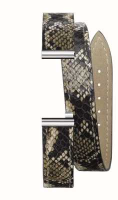 Herbelin Cinturino per orologio intercambiabile Antarès - doppio giro in pelle stampa serpente / acciaio inossidabile - solo cinturino BRAC.17048.91/A