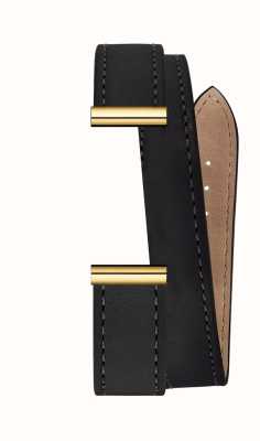 Herbelin Cinturino orologio intercambiabile Antarès - doppio giro pelle nera / pvd oro - solo cinturino BRAC.17048.72/P