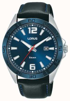 Lorus Uomo | quadrante blu | cinturino in pelle nera RH917NX9