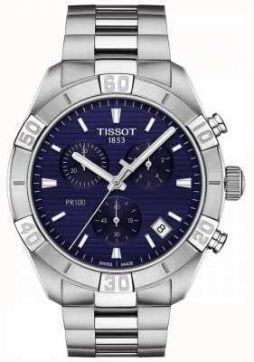 Tissot Pr100 sport | cronografo | quadrante blu | bracciale in acciaio inossidabile T1016171104100